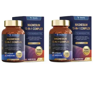 Totaria 12-in-1 Magnesium Complex 700mg - Supplement with Glycinate Citrate Malate Oxide Taurate Aspartate Orotate, Vegan Capsules for Muscle, Heart, and Relaxation Support