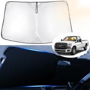 Canvcle Windshield Sun Shade for 2008-2016 Ford F-250 F-350 Super Duty 2Dr Regular Cab,4Dr Super Crew Cab,Super Cab Window Accessories Sunshade Sun Protector 240T 5 Layers Foldable Block UV Rays Keep Car Cooler