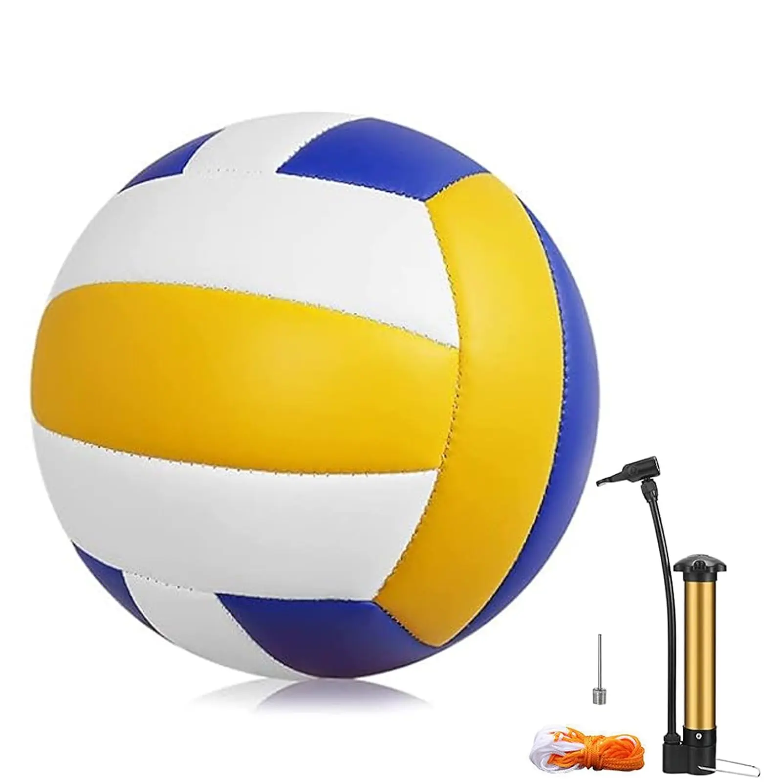 Volleyball  1 Pack Official Size 5 Volleyballs- Pu Leather Indoor Outdoor Soft Touch Volleyballs For Beach Play Game Gym -includes Ball Pump