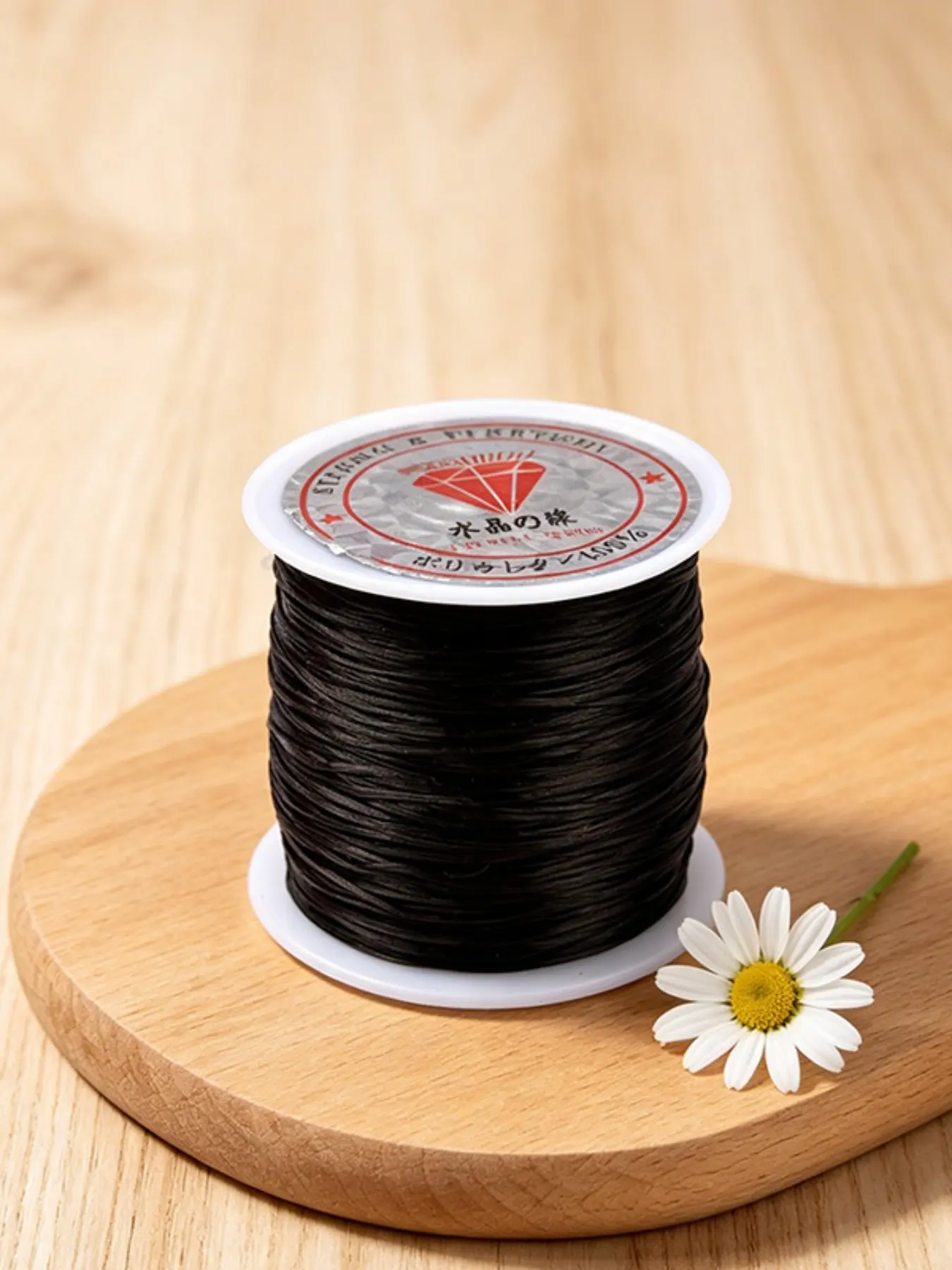 1 Roll Black Elastic Flexible Hair Extension Crystal Thread, High Elastic Durable Strong & Unbreakable Thread for Hair Extensions, Braids, Weaving & Wig Making