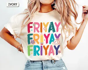 Comfort Colors Friyay Teacher Shirt, School Tee, Gift For Teach
