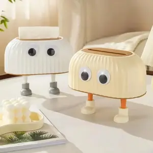 4pcs Cute Original Diy Round Toe Shoe Pads Small Feet Removable Non-stick Decorative Tissue Box Trash Can Use Home Decoration