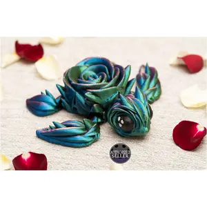 3D Print Rose Turtle Collectible, Fidget Tool, Floral