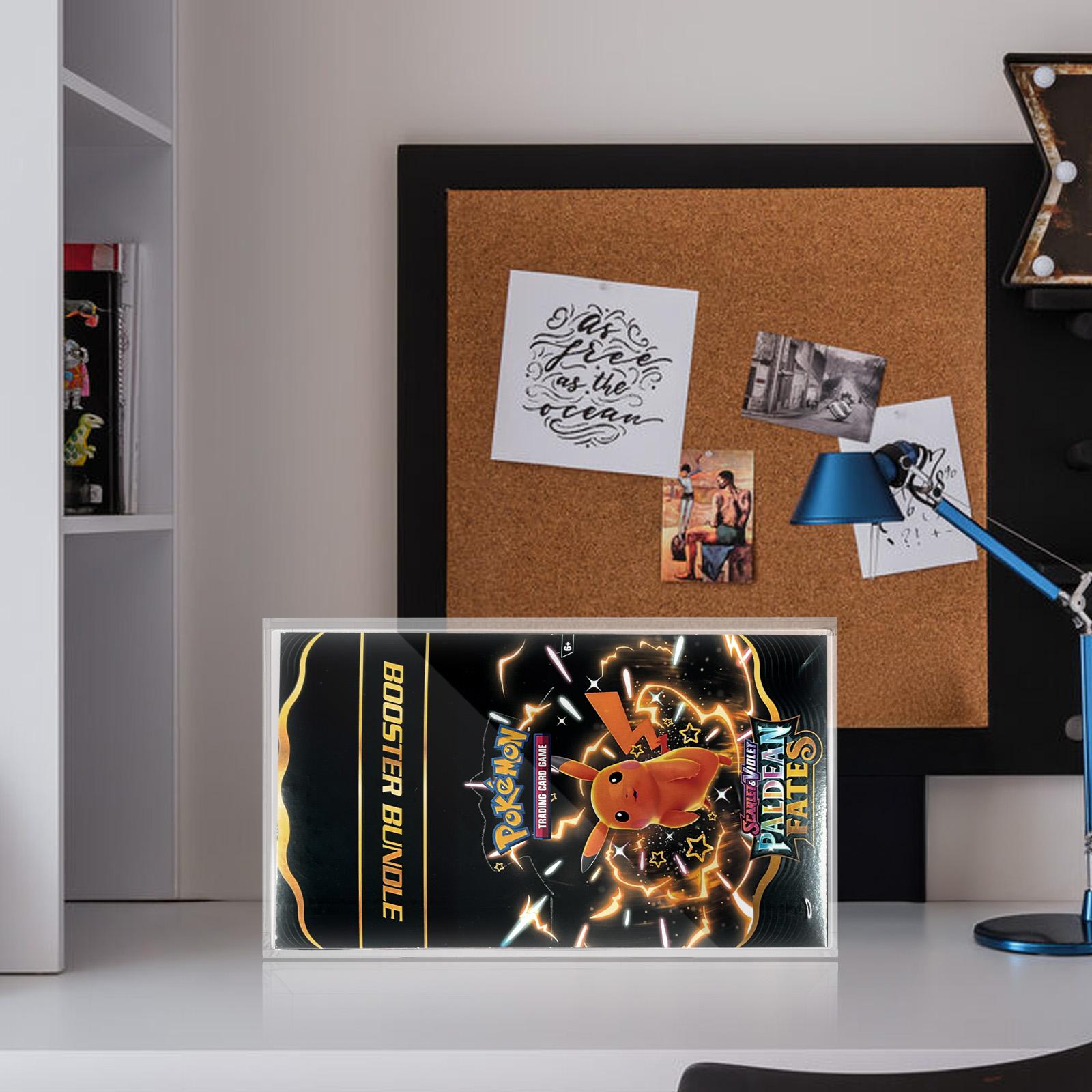 Acrylic Display Case For Booster Bundle PKMN TCG ETB Trading Graded Game Cards Stackable Storage Organizer Case Protector, Clear Magnetic Lid PKMN Booster Bundle Anime Cards Box Display Holder