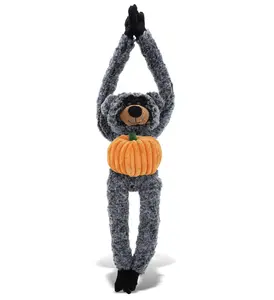 PLUSH PUMPKIN - SUPER SOFT PLUSH - LONG ARMS - BLACK BEAR