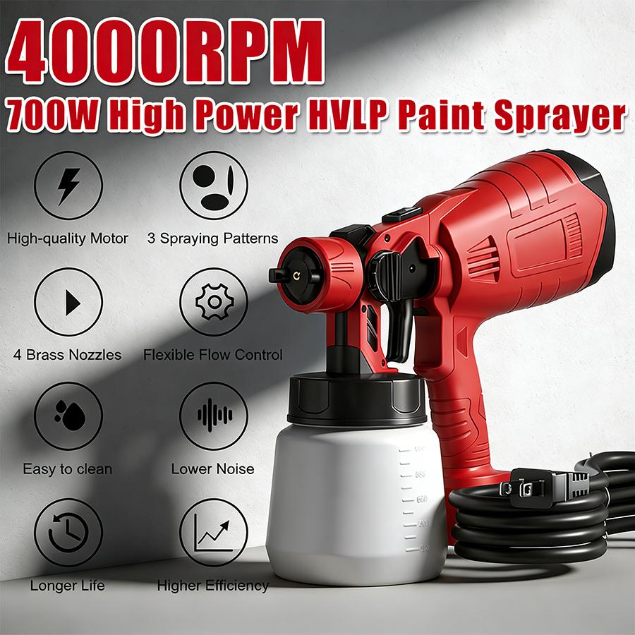 Electric Paint Sprayer for Home DIY - 3 Nozzles & Spray Patterns, Easy Clean Paint Gun for Walls, Furniture & Fences Electric Paint Sprayer for Home DIY - 3 Nozzles & Spray Patterns, Easy Clean Paint Gun for Walls, Furniture & Fences