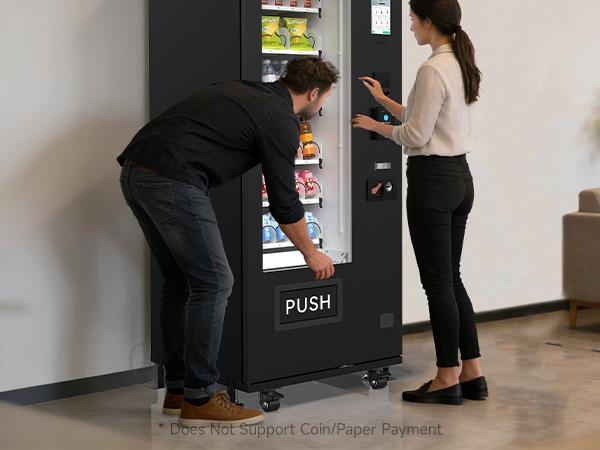PACAU Commercial Vending Machine for Sale, Refrigerated Vending Machine Snacks and Drinks Combo with Credit Card & NFC Payment, Vending Machine for Home or Office