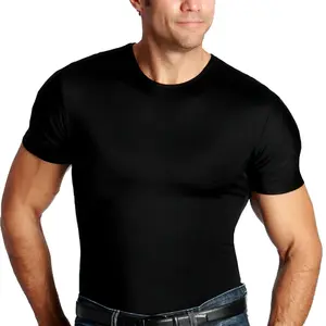 Insta Slim Compression Crew Neck Shirt TS0001- Men's Slimming & Toning T-Shirt, Instant Body Shaping & Posture Support, Discreet Underwear for Love Handles & Back Support, Comfortable Nylon Spandex Blend, Made in USA, Sizes S-6XL