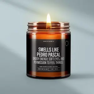 [Sale Up To 50%] Smells Like Pedro Pascal Candle, Funny Celebrity Candle, Daddy Energy Candle, Unique Gifts For Her, Pedro Pascal Fan Gift, Small Gift