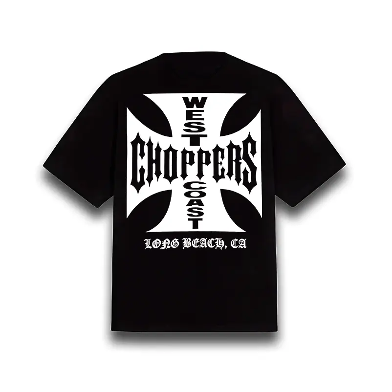 Camisa Tradicional Cruz West Choppers T-Shirt , Classic Sports Car Design, Casual Wear for Racing Fans, Sizes S-5XL, High-Performance Fashion, Short Sleeve Crew Neck T-Shirt, Unisex Cotton T-Shirt, Menswear, Womenswear