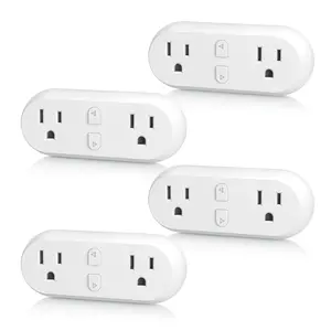Smart Plug 15A WiFi&Bluetooth Outlet Extender Dual Socket Plugs Compatible Function 4-Pack ETL BN-LINK