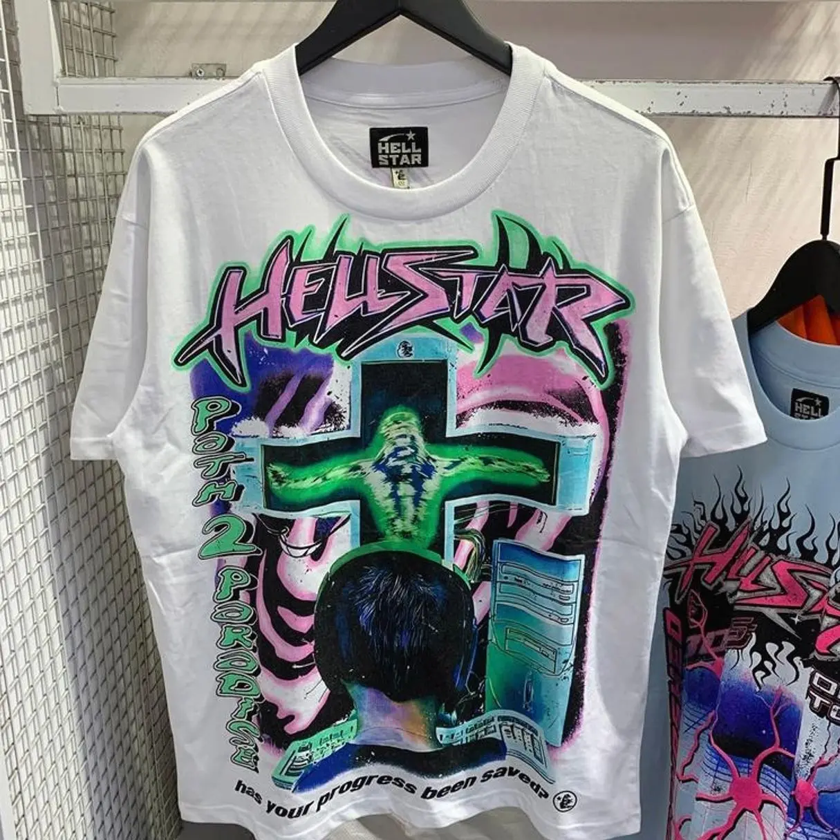 Hell-star Online Y2K Aesthetic T Shirt, Harajuku Tee, Goth Punk T-Shirt, Alternative Clothing, Y2k Graphic Shirt, Unisex Shirt, Cotton Shirt, Vintage Shirt, Crewneck Shirt, Streetwear, Oversized T-Shirt 939