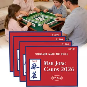 Mahjong Cards 2026 Official Revised Edition, 4 Large Font Mahjong Cards, Easy-To-Read Rules Set, Best Retirement Gift for Men and Women ()