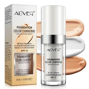 30ML Aliver Moisturizing Concealer Foundation Liquid, Sweatproof Waterproof Long-Lasting Hydrating Buildable Coverage Makeup, Warm Tone Brightening Skin Color, Cosmetic