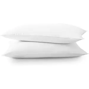 Soft Flat Comfy Thin Pillows Standard Size Set of 2,Soft Bed Pillows for Sleeping,Down Alternative Breathable Pillows for Side Back or Stomach Sleepers(20x26in )