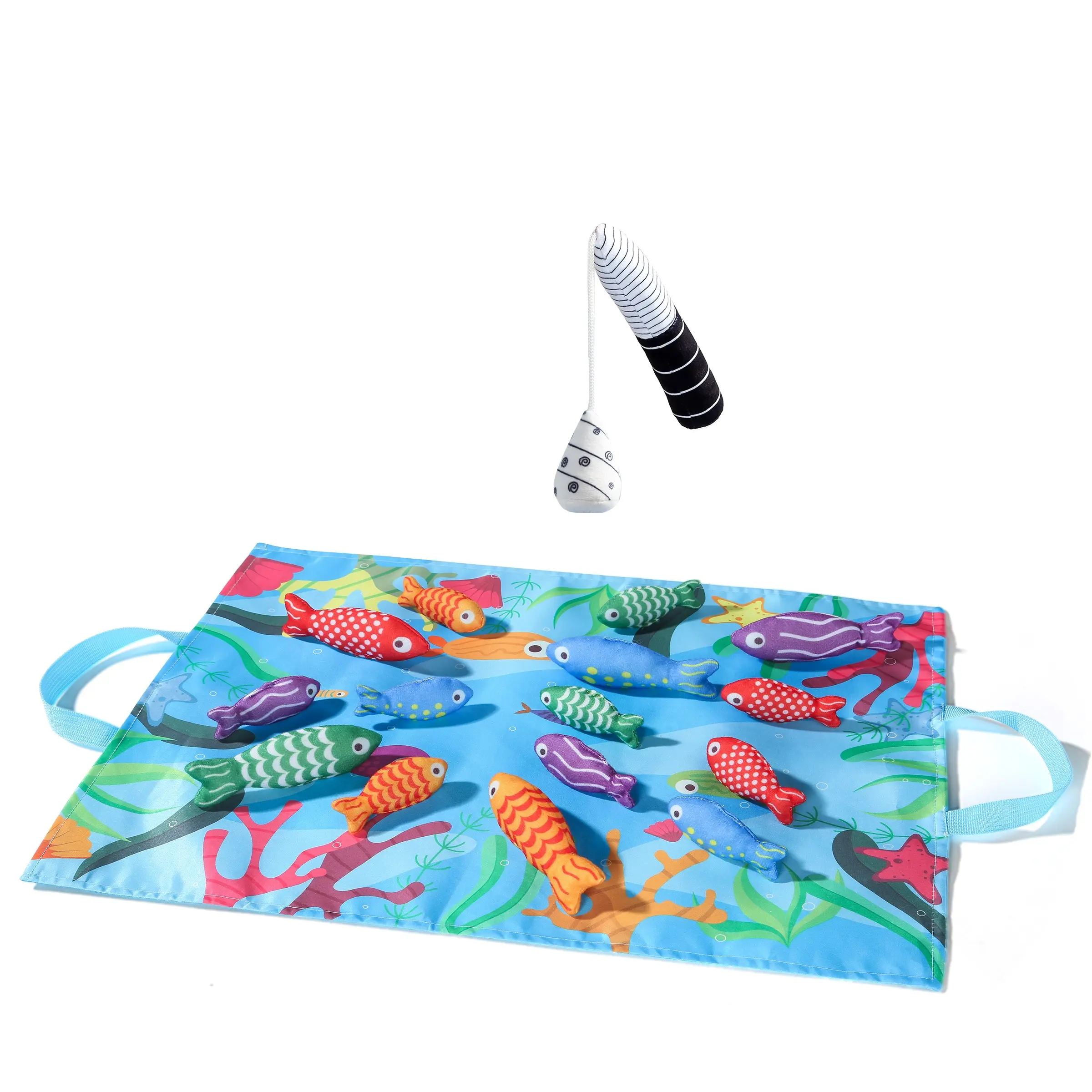 Fabric Fishing Game Set Toy for Boys and Girls, Toddler Pretend Play, Toddler Playset, Kid Playset, Birthday Gift, Color Sorting Interactive Toy, Foldable Storage Bag, Sensory Toy