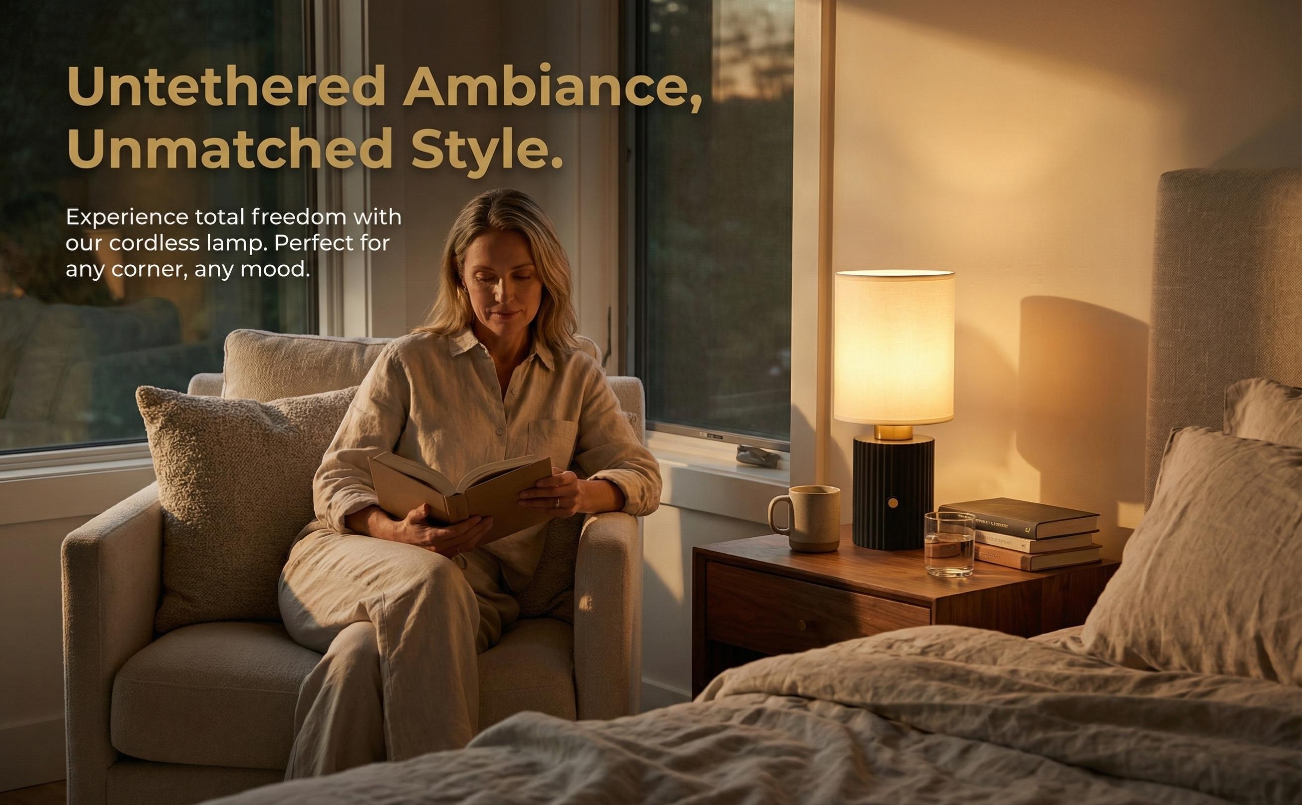 Modern Bedroom Table Lamp, Black Bedside Night Light with Warm Ambient Glow for Nightstand, Living Room, Reading Corner and Home Decor Modern Bedroom Table Lamp, Black Bedside Night Light with Warm Ambient Glow for Nightstand, Living Room, Reading Corner and Home Decor