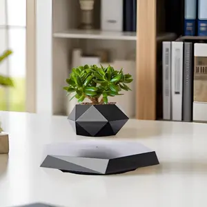 Magnetic Levitation Potted Plant, Mini Rotating Suspension Pot, Desktop Decoration for Home Office, Garden Supplies, Home Decor