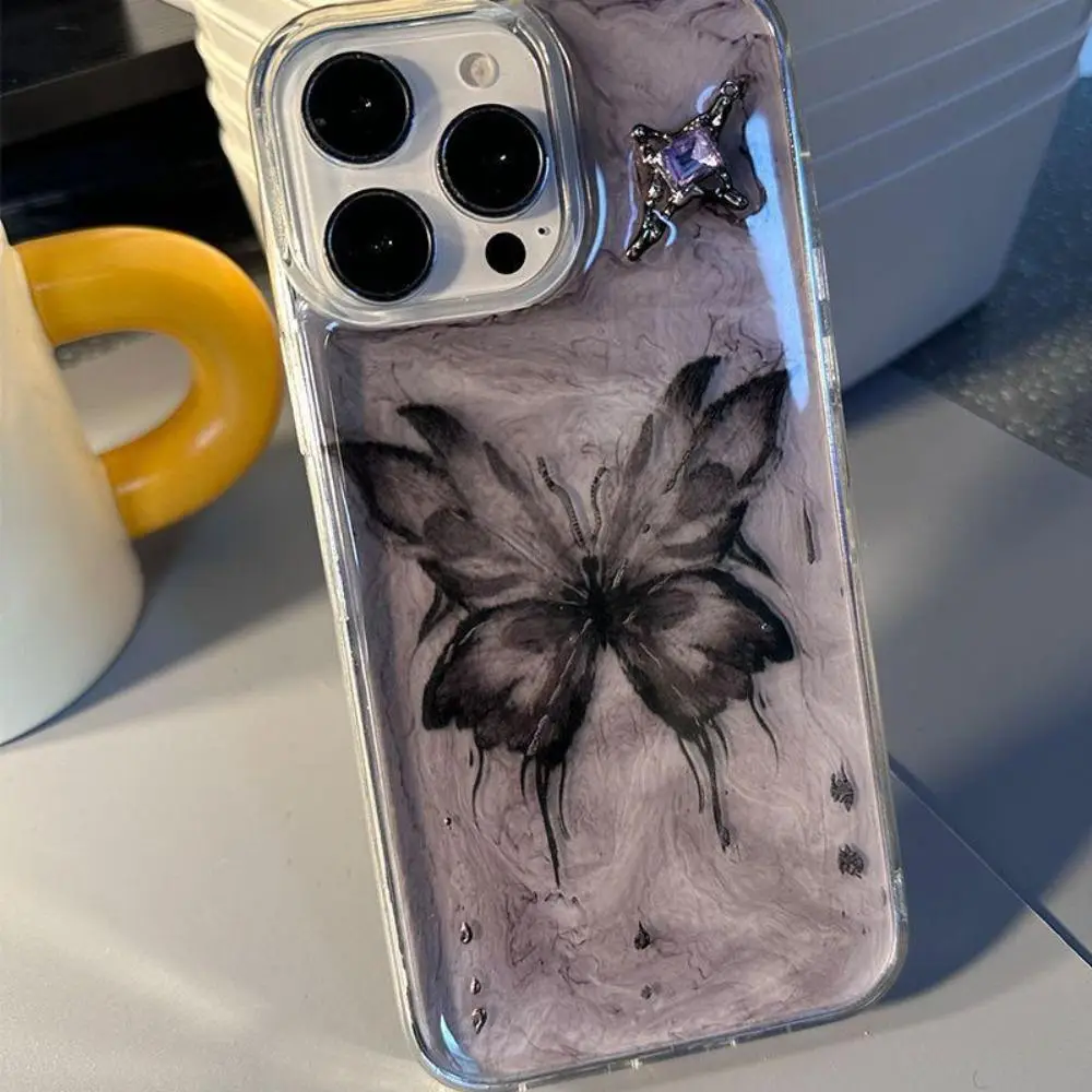 Butterfly Pattern Phone Case, 1 Count Decorative Phone Protective Cover, Phone Cases Compatible with iPhone 11 12 13 14 15 Pro Max 16 Plus