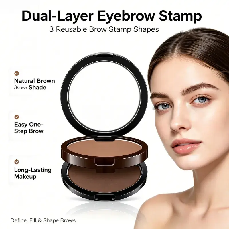 Eyebrow Stamp Shaping Kit for Beginners - Waterproof, Sweatproof, and Smudge-Proof Brow Makeup for Easy Application, 1# Light Gray, Brow Shaping, Easy Apply