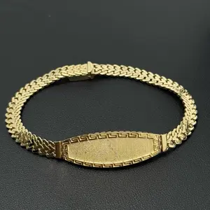 14K Gold 6.2mm Zig Zag Bracelet with Versa Plate - Elegant and Durable Jewelry Accessory