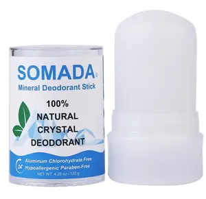 SOMADA Crystal Deodorant Stick for Women and Men, 4.25 oz/120g - 100% Natural Alum Salt Stone Rock - Unscented Mineral Rock