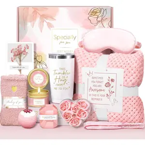 Mother's Day Relaxing Spa Self Care Gift Basket, Get Well Soon Birthday Gifts for Mom Wife Grandma Best Friends Sister