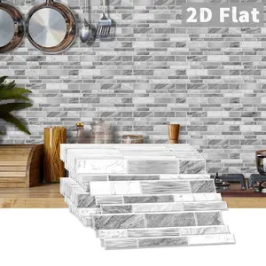 (12pcs/24pcs/48pcs) Peel-And-Stick Wall Tiles, PVC Waterproof Oil-Proof Tiles, Kitchen Bathroom Countertop Decorative Stickers, Marble Pattern Sticker