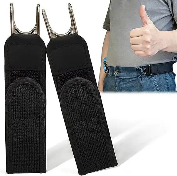 2 Pack No Buckle Elastic Belt for Men and Women, Comfortable Elastic Belt Loops, Buckle-less No Hassle Invisible Belts, Versatile for Jeans and Work Pants