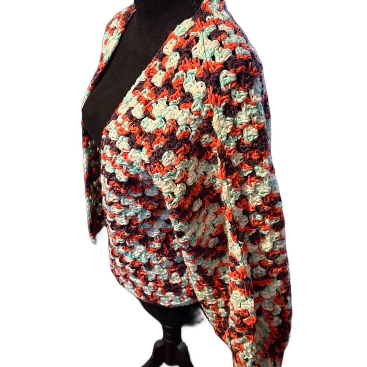 Women's Relaxed Fit Cardigan with Balloon Sleeves - Warm and Cozy Open Front Sweater for Everyday Wear, Acrylic Yarn, Casual Knit, Medium Size, Low Heat Drying, Long Sleeve, Lady, Soft, Knitwear, Tops, Loose-Fitting, Machine Washable, Style