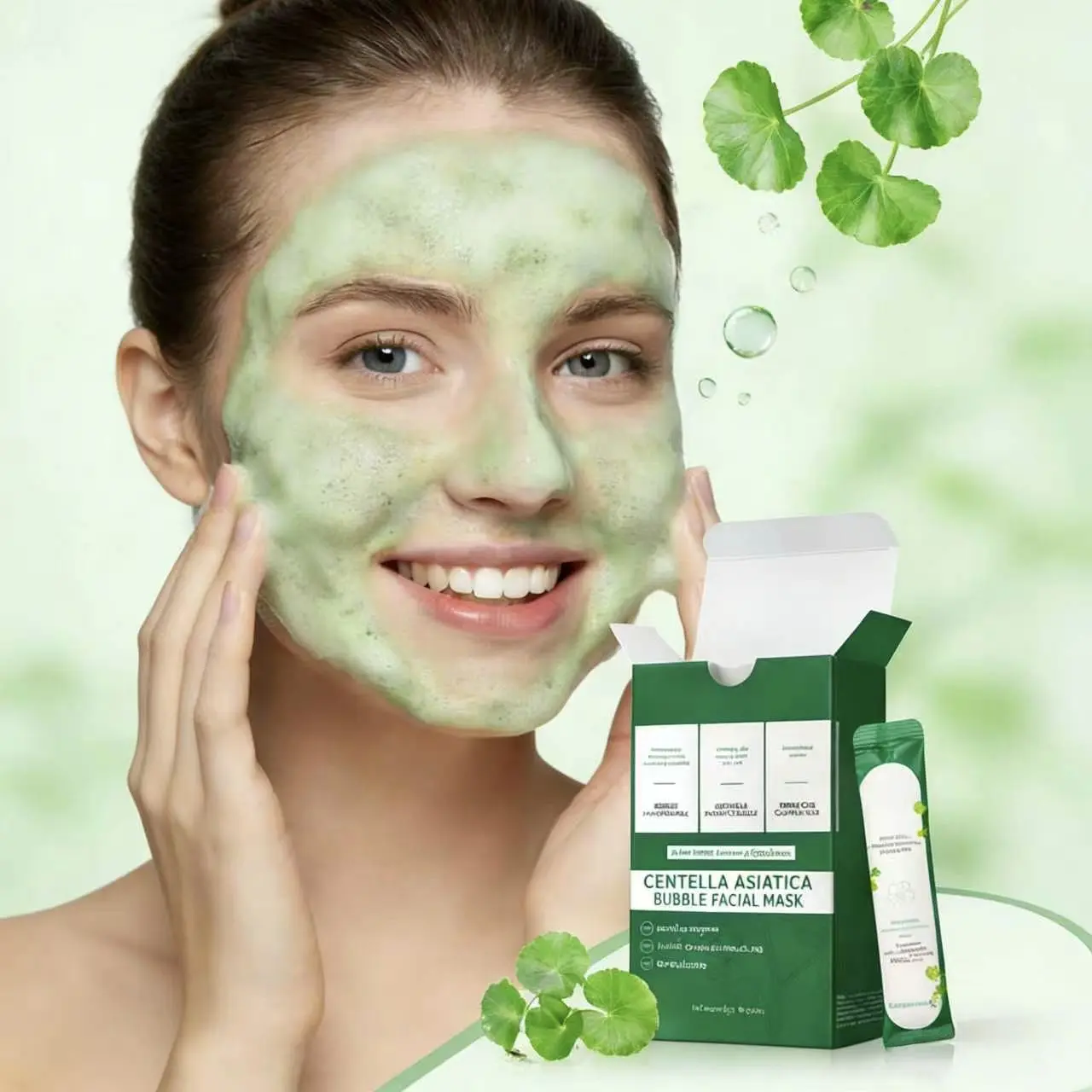24pcs Centella Asiatica Bubble Facial Mask - Deep  & Moisturizing - Removes Blackheads & Controls Oil Cleansing Skincare