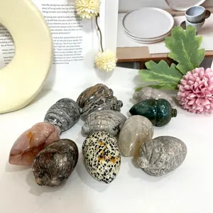 6.5cm Different Maerail Pinecone Crystal Clear Quartz Rose Quartz Dalmatian Jasper Stochastic 5 Counts From IG Crystal