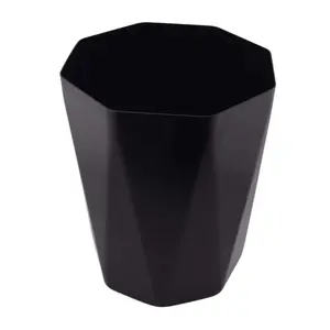 stays 5 Gallon Trash Can, Plastic Office Wastebasket, Geometric Black