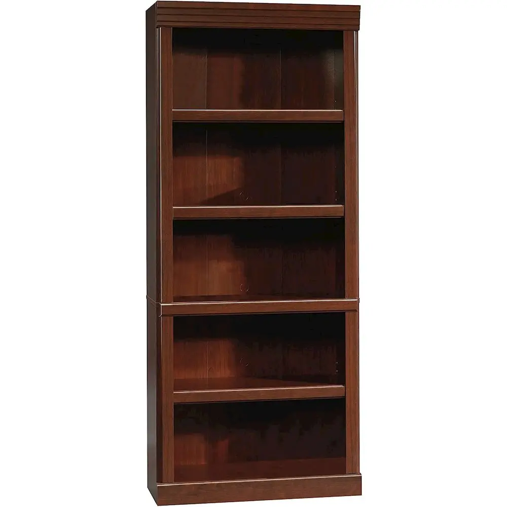 Heritage Hill Traditional 5-Shelf Freestanding Bookshelf - Classic Cherry Finish, Adjustable Shelves, Collectibles Storage, Home Library & Home Office Indoor Furniture Shelving