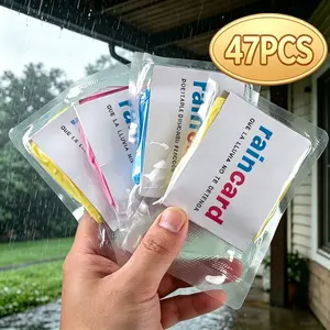 [47 PACK] Emergency Disposable Rain Ponchos - Portable Credit Card Size Raincoat for Adults. Essential Travel Gear for Disney, Concerts, Camping & Outdoor Festivals 2026