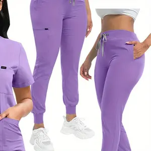 2 Pieces Pet Clinic Nurse Workwear Set, Unisex Frosted Scrubs, Available in Multiple Colors for Women