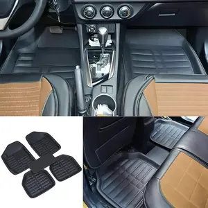 5 Pieces Heavy Duty PVC Car Floor Mats & Cargo Liners, Deep Dish All-Weather Truck Protector Mats Durable Anti-Slip Protective Pad Mat Waterproof, Universal Fit for Auto Car Sedan SUV Truck