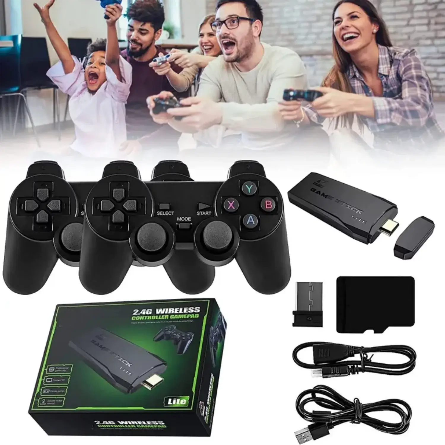 Retro Gaming Console,with 4K HDMIOutput, and 2.4GHz WirelessController for TV Plug and Play