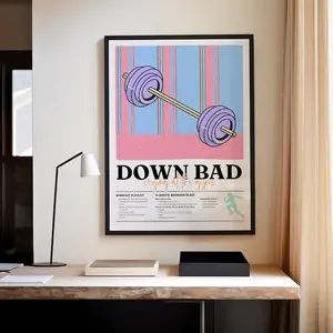 Aesthetic Retro Gym Poster, Workout Routine Digital Wall Art, Subtle Down Bad Room Decor, Home Workout Poster