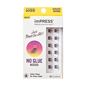 Impress Falsies Self Adhesive Eyelashes, 12 Lash Clusters - Authentic
