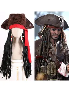 Role-playing wig Dreadlock Wigs Caribbean Pirates cosplay Captain Hook pirate hat curly hair role-playing prop
