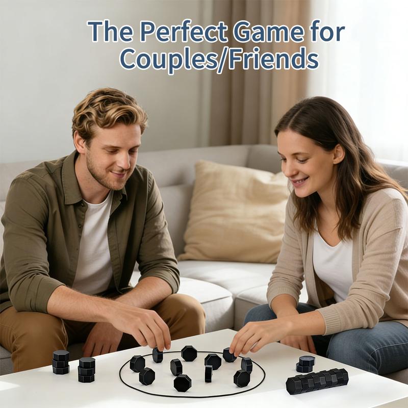 Magnetic Strategy Game with 20 Full-Size Stones & Rope, Portable Family Board Game Gift, 2 Player Tabletop Game for Travel, Party, Indoor & Outdoor Play, Christmas & Holiday Fun