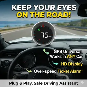 G5 Universal Car HUD Head Up Display, GPS Speedometer with Over-speed Alarm, HD Digital Projector for All Vehicles