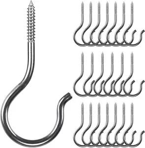 Screw Hooks 20 Pcs Stainless Steel  2.6 Inch Ceiling Hooks Heavy Duty Indoor & Outdoor Hanging Hooks Plants Kitchens Cups Lights