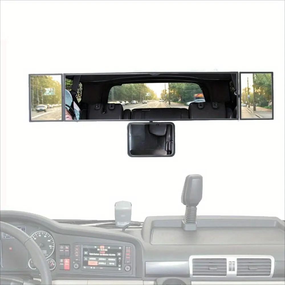 Rear View Mirror,  4 in 1 Clip on Panoramic HD Anti Glare Wide Angle Interior Car Rearview Mirror to Reduce Blind Spots, Multifunctional Baby Mirror with Adjustable Design, Easy Install Interior Accessory for Cars,Trucks and SUV