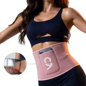 CHICK-ACTIVE Waist Trimmer Belt for Men & Women – Silver Ion Sweat Belt, Anti-Slip Sauna Trainer, With Pocket & Precision Fit