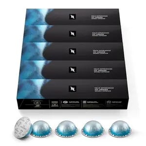 Vertuo Ice Leggero Double Espresso Coffee Pods - Light Roast, Creamy Flavor Iced Coffee Beverage Capsules with Milk Compatibility, 50 Count