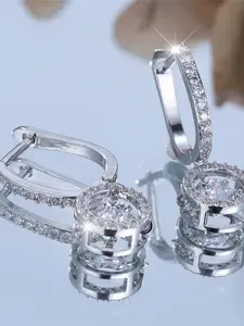 Versatile Dangle Earrings Synthetic Zirconia Inlay Shining Unique Vitality Exquisite Design sense TrendyPlain Design Daily Wear Jewelry Accessory for All Seasons High Quality Earrings for Women & Girls