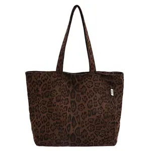 Fashion Women's Suede Deer Skin with Leopard Print Large Capacity Tote for Everyday Use Elegant Functional Design Weekend Office Commute Jute tote bag Shoulder Bag Lightweight Plaid Crossbody Bag