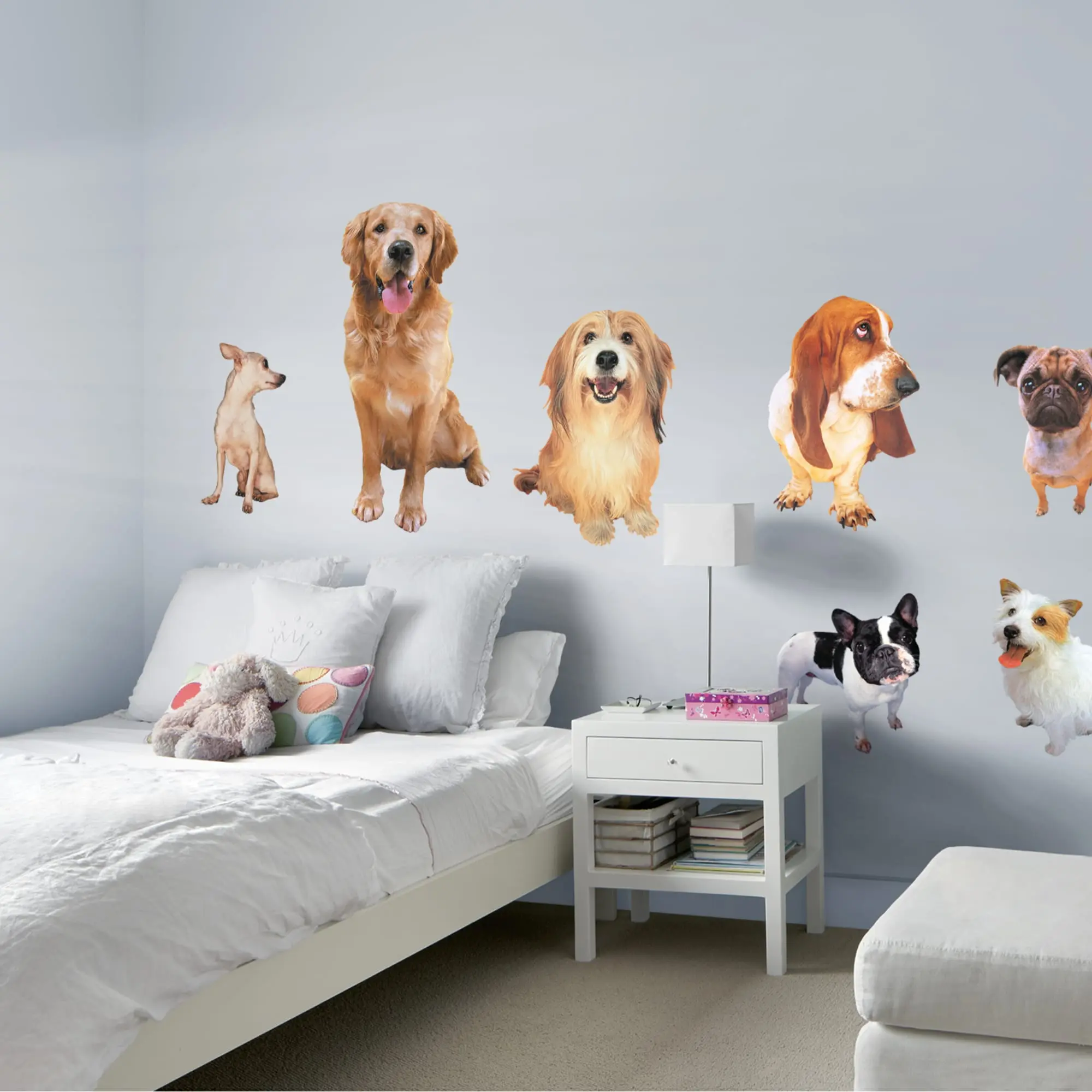 Dog Collection Decorative Wall Stickers - Smooth Removable Vinyl Collectibles for Home Decor, Living Room, Sticks to Most Smooth Surfaces